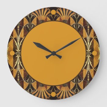 Art Deco Burl Wood Large Clock by EnKore at Zazzle