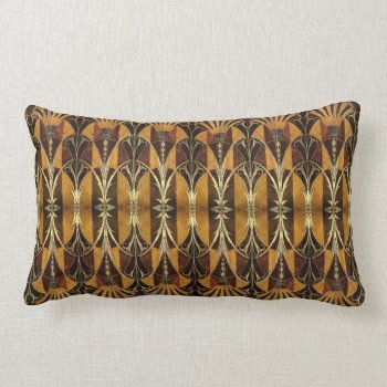Art Deco Burl Wood Lumbar Pillow by EnKore at Zazzle