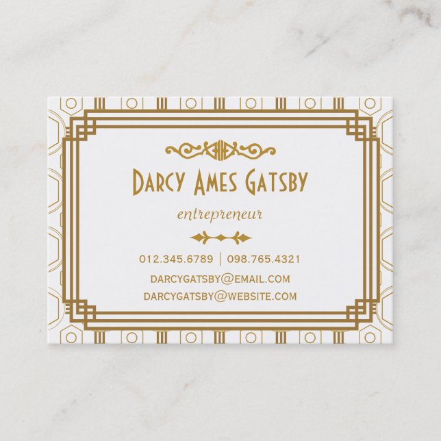 Art Deco Business Cards (Front)