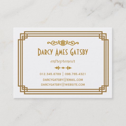 Customizable Art Deco Business Cards