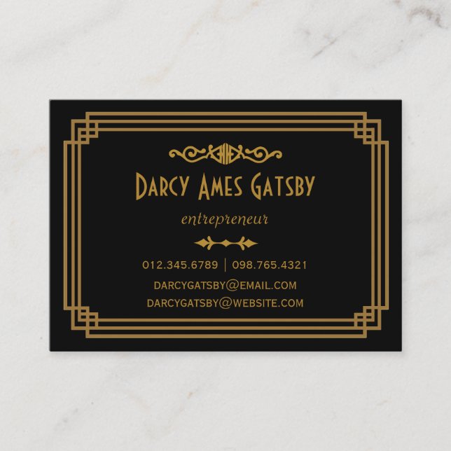 Art Deco Business Cards (Front)