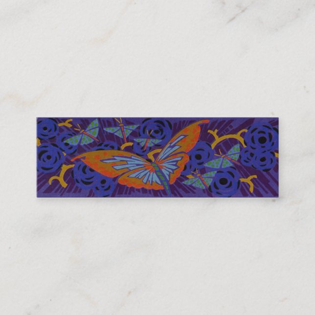 Art Deco Butterfly - Bookmark Mini Business Card (Front)