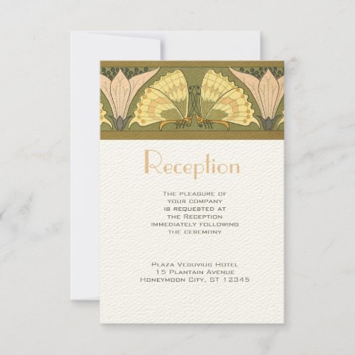 Art Deco Butterfly Calla Lily Wedding  Invitation