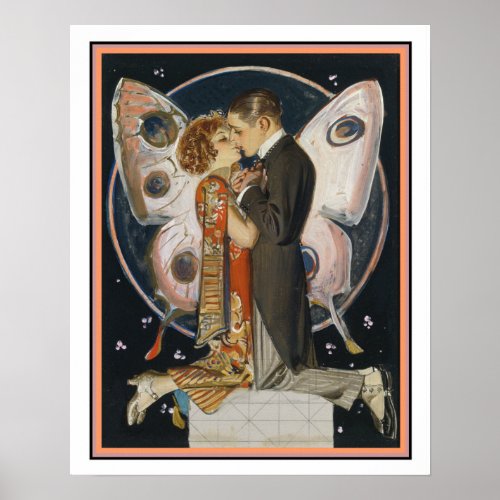 Art Deco Butterfly Couple 16 x 20 Print