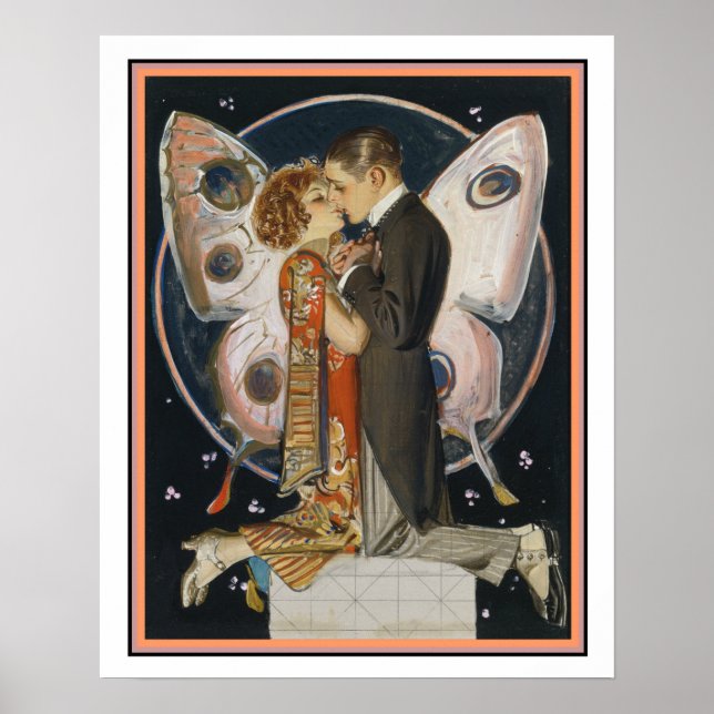 Art Deco Butterfly Couple 16 x 20 Print (Front)