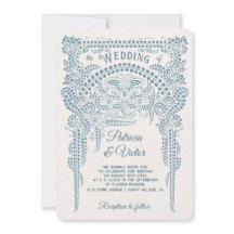 Art Deco Butterfly in Frame Wedding Invitation