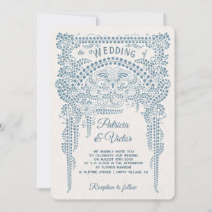 Art Deco Butterfly in Frame Wedding Invitation