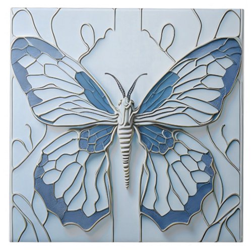 Art Deco Butterfly Nouveau Ceramic Tile