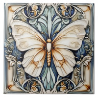 Art Deco Butterfly Nouveau Ceramic Tile
