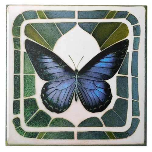 Art Deco Butterfly Wall Decor Art Nouveau Ceramic  Ceramic Tile