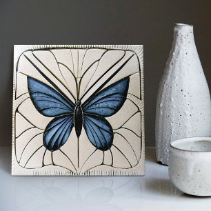 Art Deco Butterfly Wall Decor Art Nouveau Ceramic  Tile
