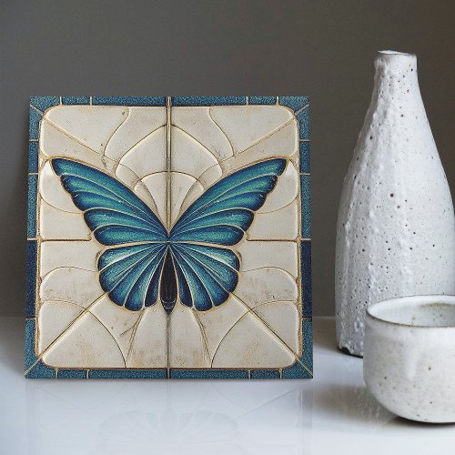 Art Deco Butterfly Wall Decor Art Nouveau Ceramic Tile