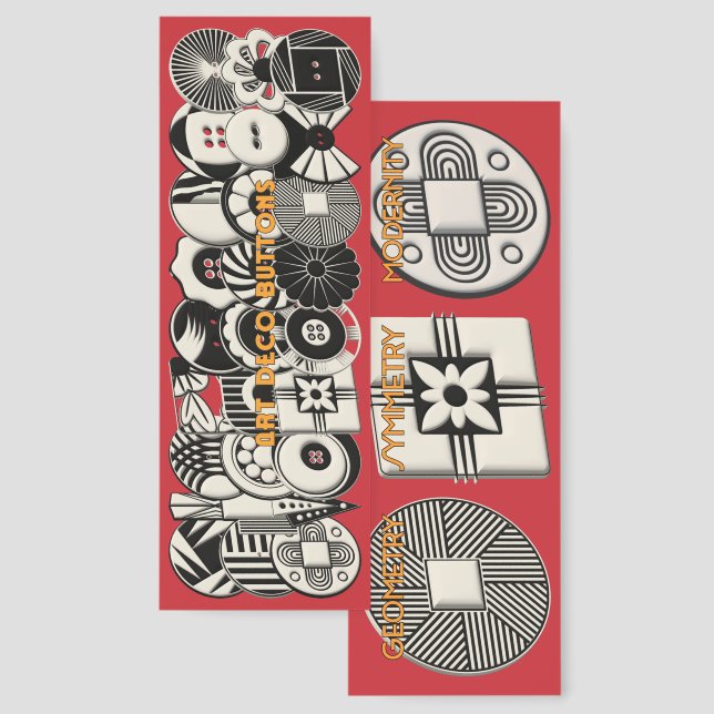 Art Deco Buttons Bookmark (Front & Back)
