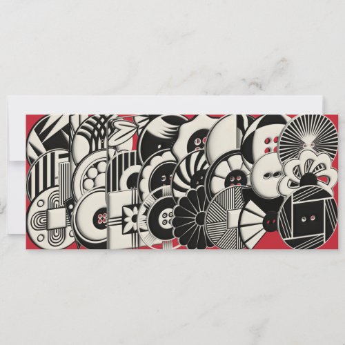 Art Deco Buttons Flat Card