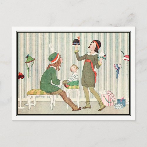 Art Deco Buying Hats by H Willebeek Le Mair Postcard