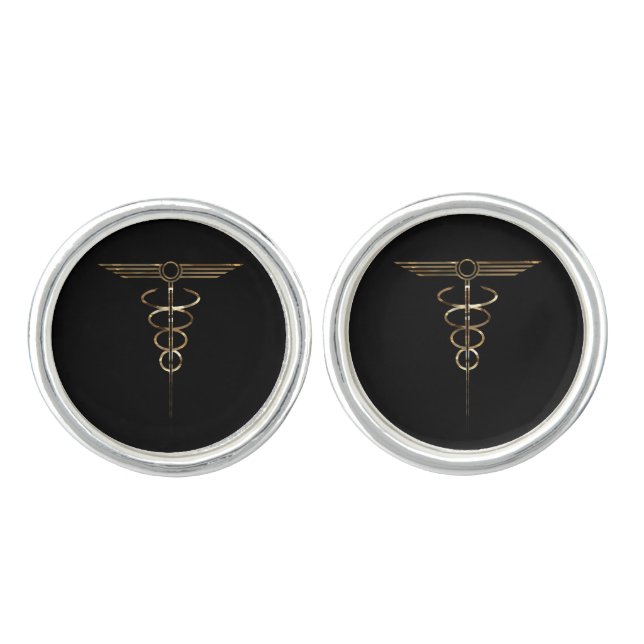 Art Deco Caduceus Cufflinks (Front)