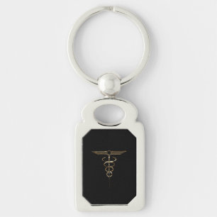 Art Deco Caduceus Keychain