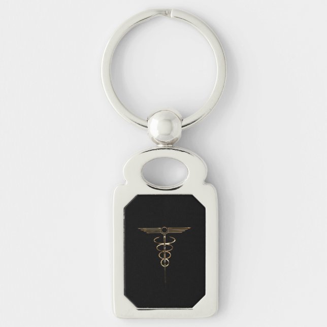 Art Deco Caduceus Keychain (Front)