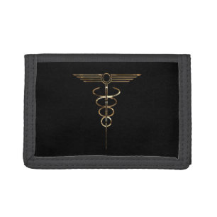 Art Deco Caduceus Tri-fold Wallet