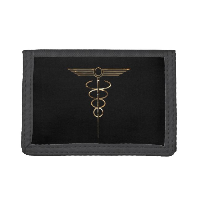 Art Deco Caduceus Trifold Wallet (Front)