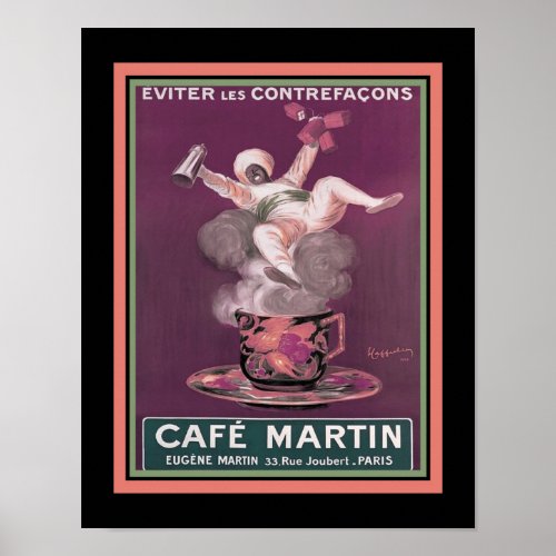 Art Deco Cafe Martin Coffee Ad Poster