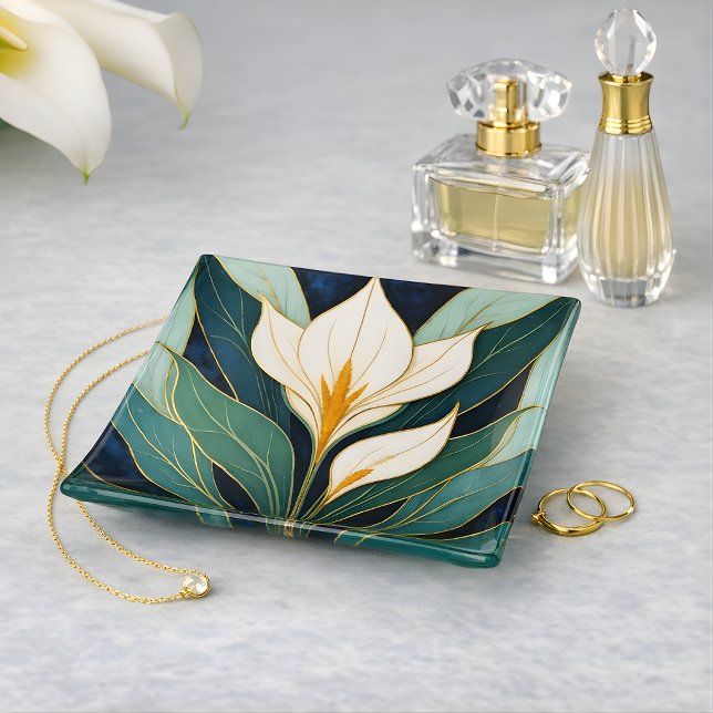 Art Deco Calla Lily Flower Trinket Tray (Creator Uploaded)