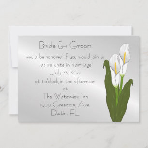 Art Deco Calla Lily Wedding Invitation