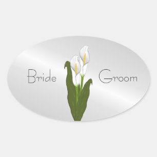 Art Deco Calla Lily Wedding Stickers