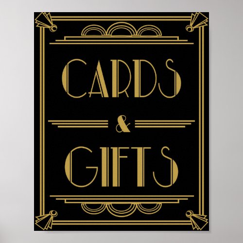 Art Deco Cards and gifts table print