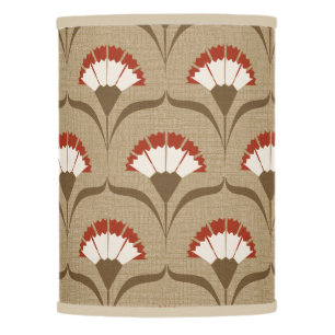Art deco carnations (neutral and red) lamp shade