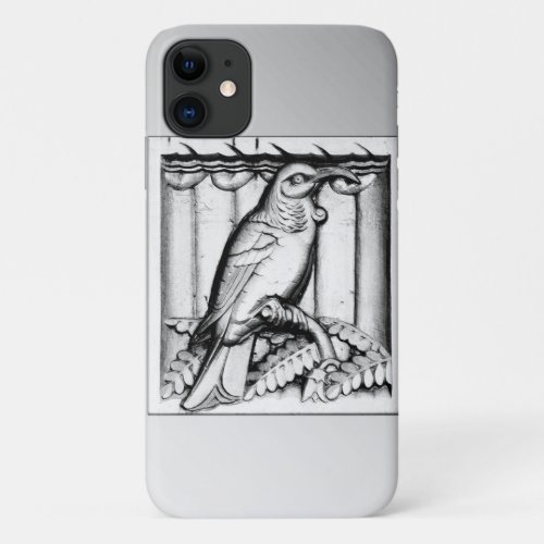 Art Deco carved stone falcon _ silver iPhone 11 Case