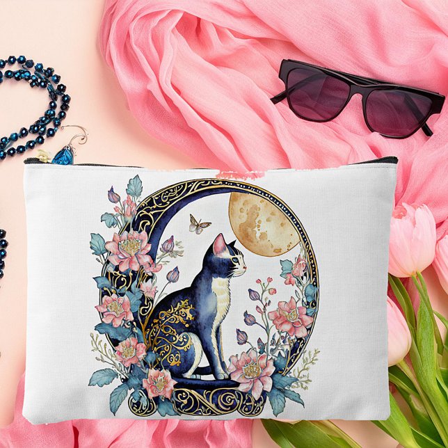 Art deco Cat and moon Accessory Pouch (Creator Uploaded)