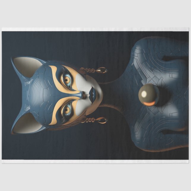 Art Deco Cat Decoupage  Tissue Paper (Front)