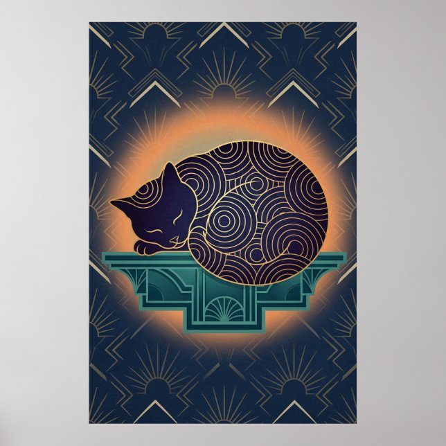 Art Deco Cat Fish Trophy Wall Art (Front)