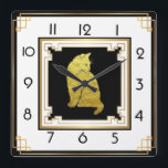 Art Deco Cat Square Wall Clock<br><div class="desc">Great clock design. You will love it like others. Be free to use this design for other product you like or to customize and add your text. Follow me for more. Thank you. Have a nice day.</div>