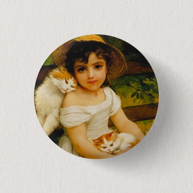 Art Deco Cats Button (Front)