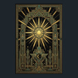 Art Deco Celestial Sun & Moon Poster | Gold Geomet<br><div class="desc">Complete your gallery wall with the "Aura Celestial" Art Deco poster. This exquisite design serves as the perfect companion piece, featuring a radiant golden sun and a winged crescent moon centered within a majestic, symmetrical frame. The sophisticated blend of teal, gold, and obsidian black captures the high-luxury feel of the...</div>