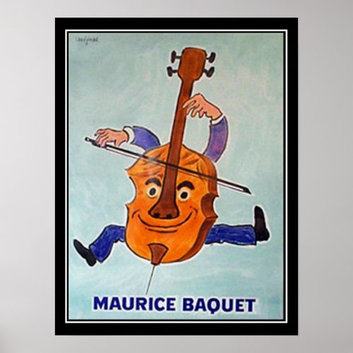 Art Deco Cello Musician Vintage Poster