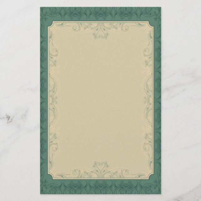 Art Deco champagne Emerald Green Wedding Stationery (Front)