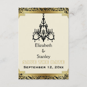 Art Deco chandelier wedding Save the Date