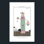 Art Deco Charles Martin Fashion Plate Print Poster<br><div class="desc">Charles Martin (French)Costumes Parisiens 1918 Fashion Plate Plate 108. Robe de linon rayé bordée de linon rose - Fichu aussi de linon rose (Striped linen dress trimmed with pink linen - Scarf also in pink linen) Journal des Dames et des Modes. Etching with pochoir color on laid paper, 1913. Now...</div>