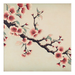 Art Deco Cherry Blossom Acrylic Wall Art
