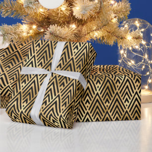 Art Deco Chevron Diamond Pattern Design Wrapping Paper