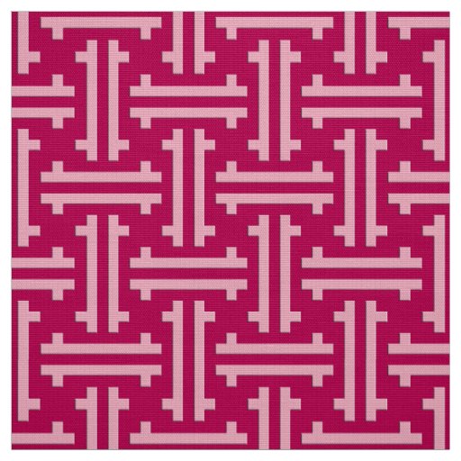 Art Deco Chinese Fret, Fuchsia Pink Fabric