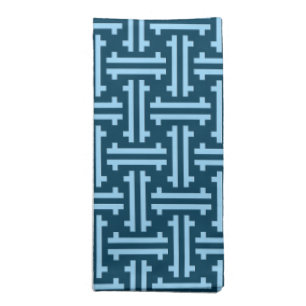 Art Deco Chinese Fret, Indigo and Sky Blue Napkin