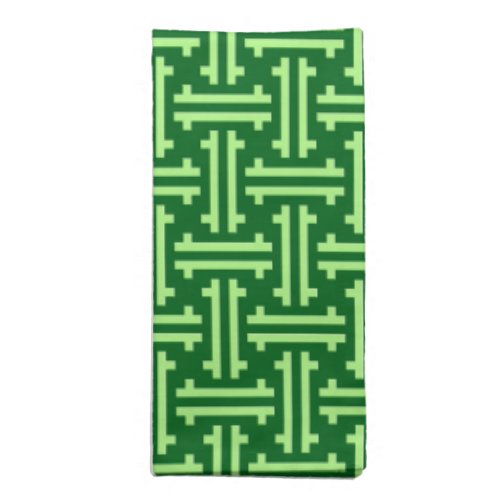 Art Deco Chinese Fret Jade Green Napkin