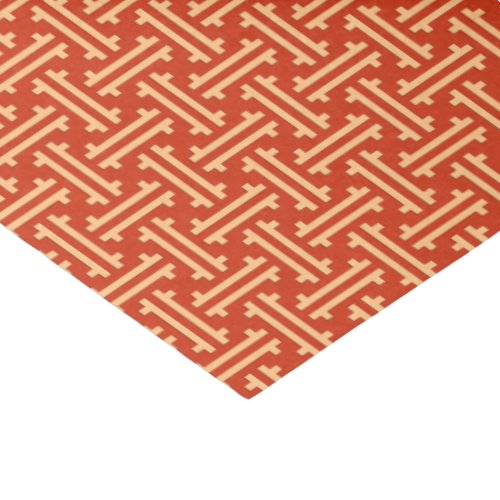 Art Deco Chinese Fret Mandarin Orange Tissue Paper