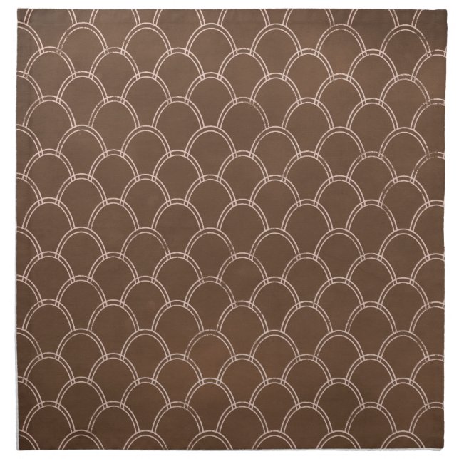 Art Deco Chocolate Gold Cloth Napkin (Front)