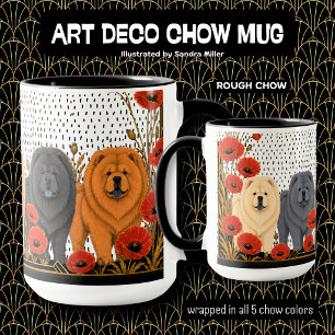ART DECO CHOWS rough Mug