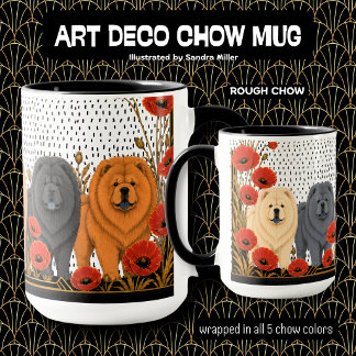 ART DECO CHOWS rough  Mug